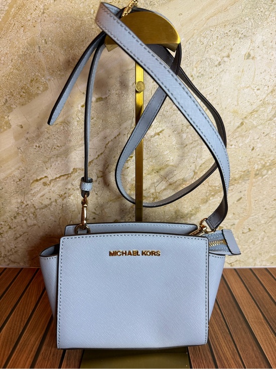Michael Kors Handbags - Michael Kors Selma Mini Saffiano Leather Blue Crossbody Bag 32H3GLMC1L